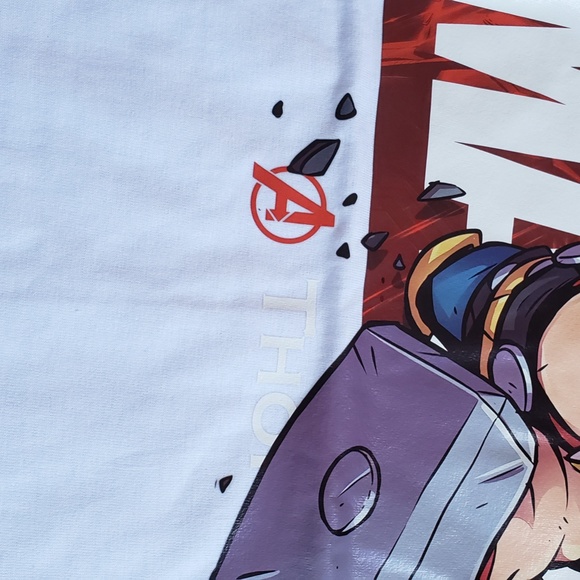 NWT Thor Marvel Tee Shirt - White Red Yellow Blue Gray Shirt - Picture 5 of 14